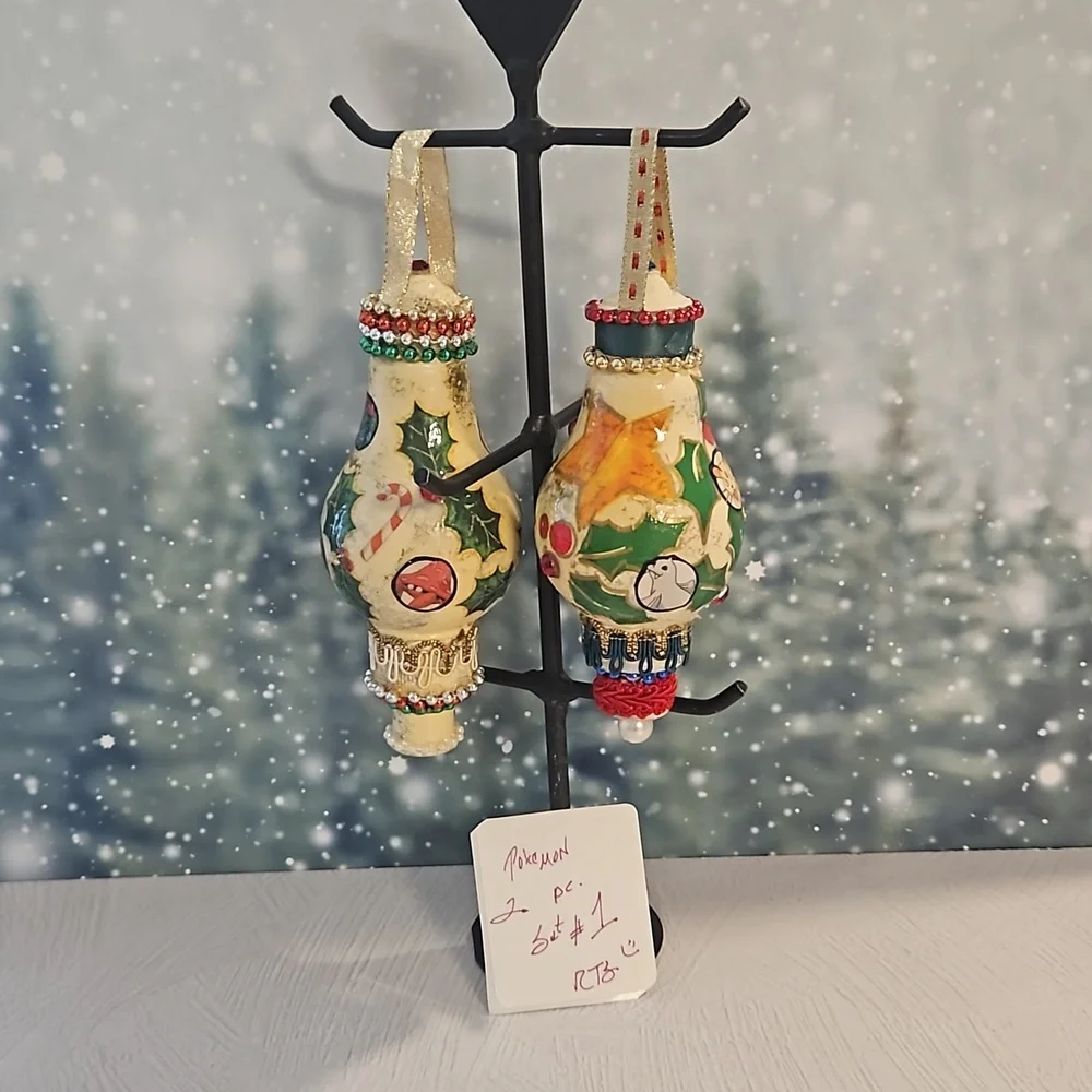 Original 151 Pokémon SET #1 handcrafted decoupaged Christmas Holiday  ornament